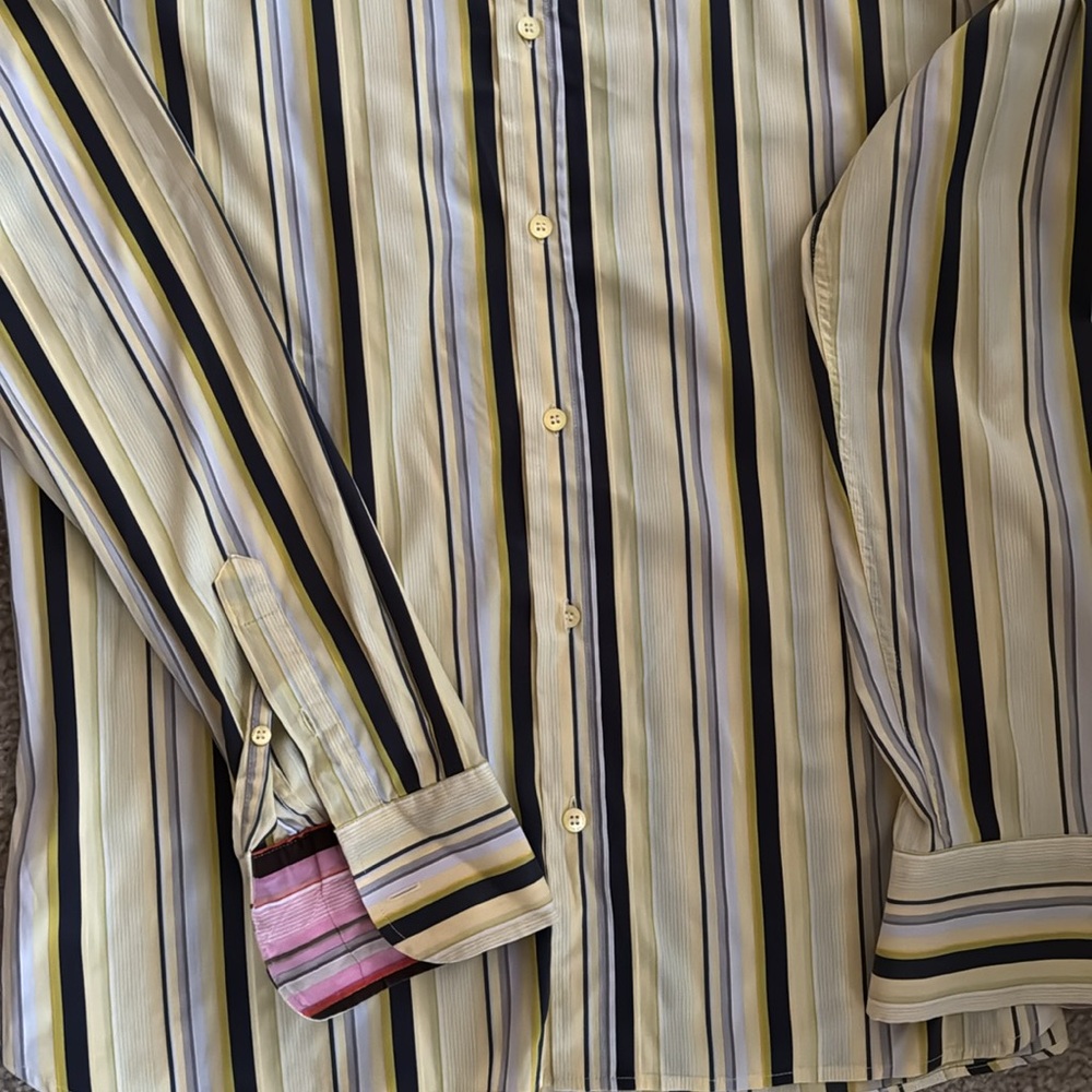 Ted Baker London Yellow Striped Dress Shirt - Picture 3 of 5